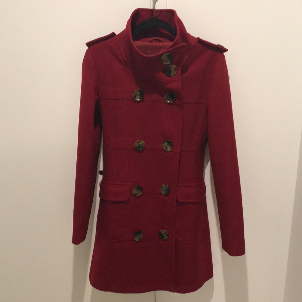 Wine Red wool coat 🧥🥰